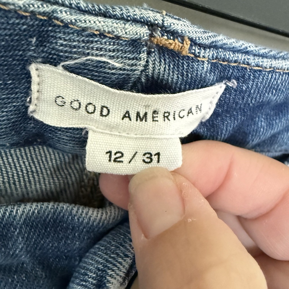 Good American Womens 12/31 Blue  Good Legs Jacked Step Hem Skinny Leg Jeans - Picture 4 of 11